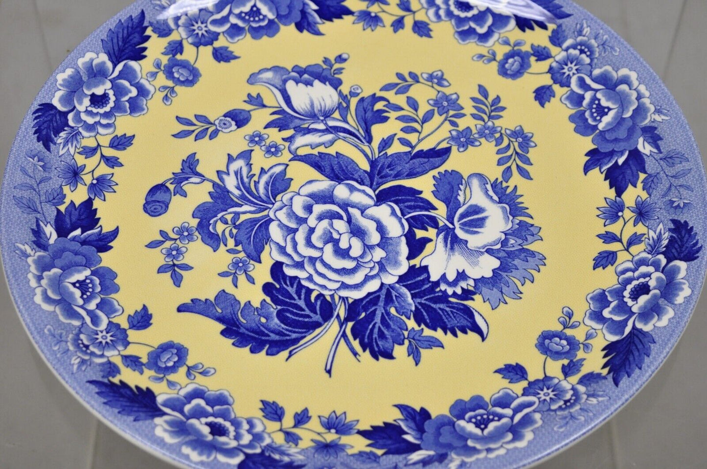 Spode 13" Garden Collection Flowers Poppy Blue Yellow Platter Plate