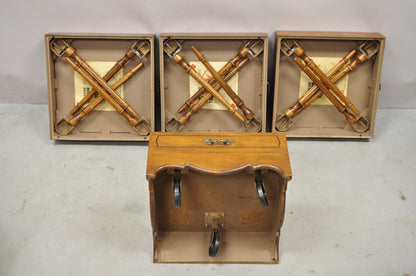 Vintage Mark Adam Co. Mid Century Modern Stacking Folding Leg Tables - Set of 3