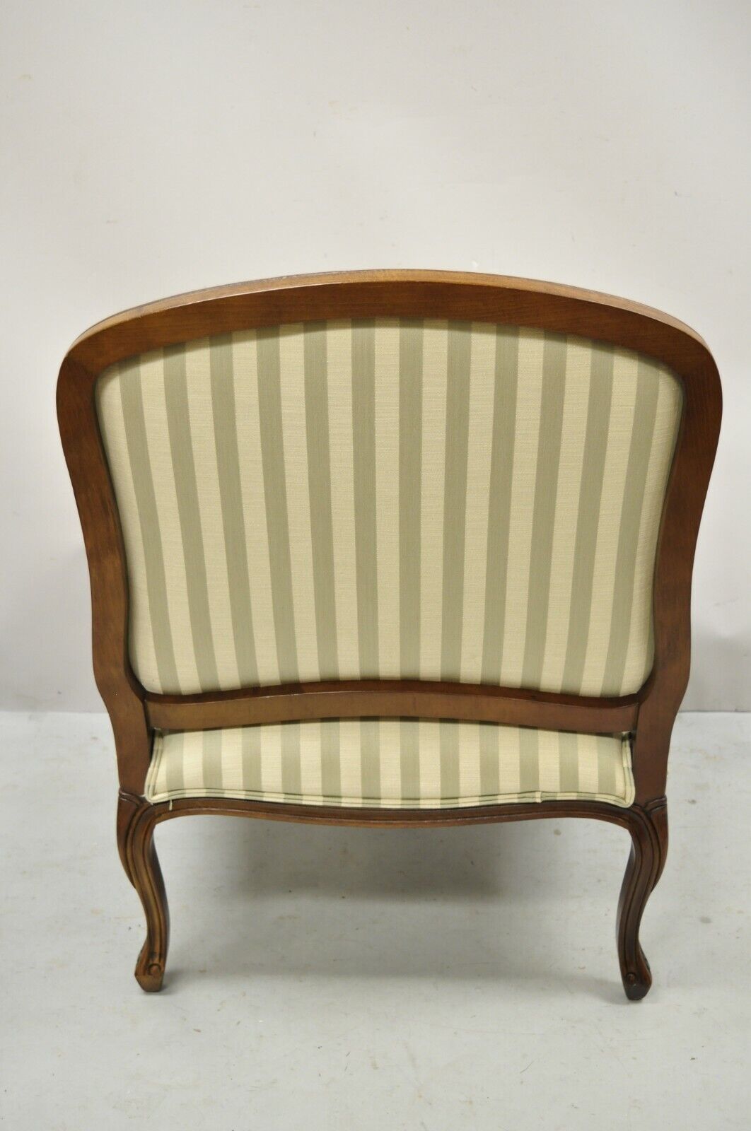 Sherrill French Provincial Louis XV Style Woven Skirt Bergere Lounge Arm Chair