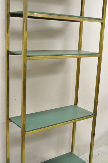 Vintage Hollywood Regency Brass Metal 5 Tier Etagere Bookcase Shelf