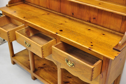 Borkholder Furniture Pine Wood Primitive Farmhouse Amish Open Hutch Cupboard