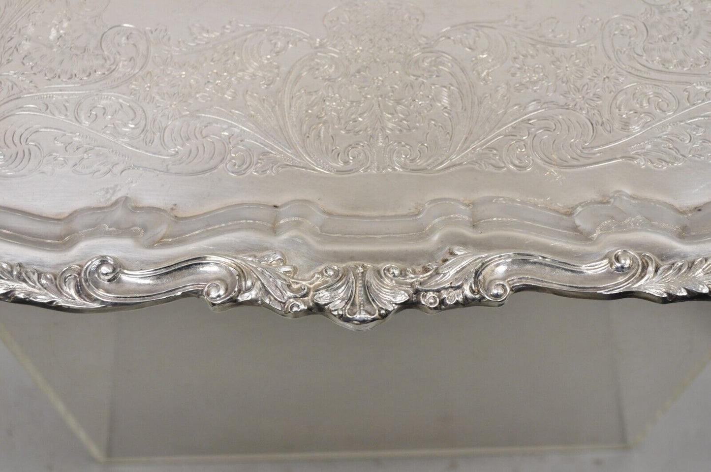 Vintage Sheridan Victorian Silver Plated Large Twin Handle Serving Platter Tray