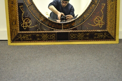 Decorator Italian Venetian Style Hollywood Regency Reverse Decorated Wall Mirror