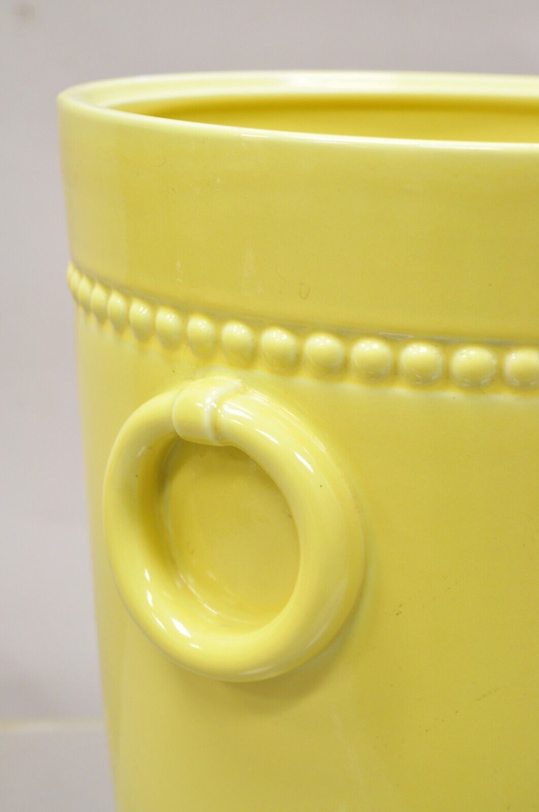 Carbone Chinoiserie Chinese Yellow Pottery Porcelain Large Garden Planter Pot