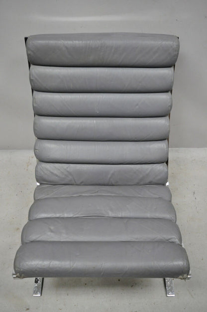Milo Baughman Design Institute of America DIA Chrome Leather Lounge Club Chair