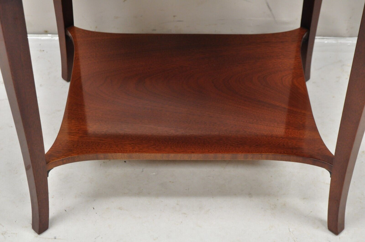 Kindel Preservation Satinwood Inlay Banded Mahogany 2 Tier Side End Table