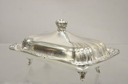 Vintage Coronet Silver Victorian Silver Plated Covered Butter Dish Crown Handle