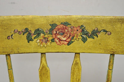 Frederick Loeser & Co Yellow American Primitive Hitchcock Painted Side Chair (B)