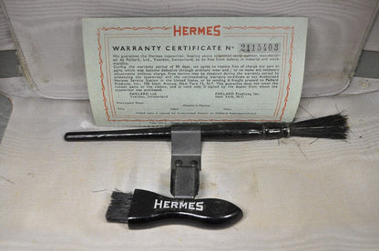 Vintage Hermes 2000 by Paillard Manual Typewriter with Green Carrying Case