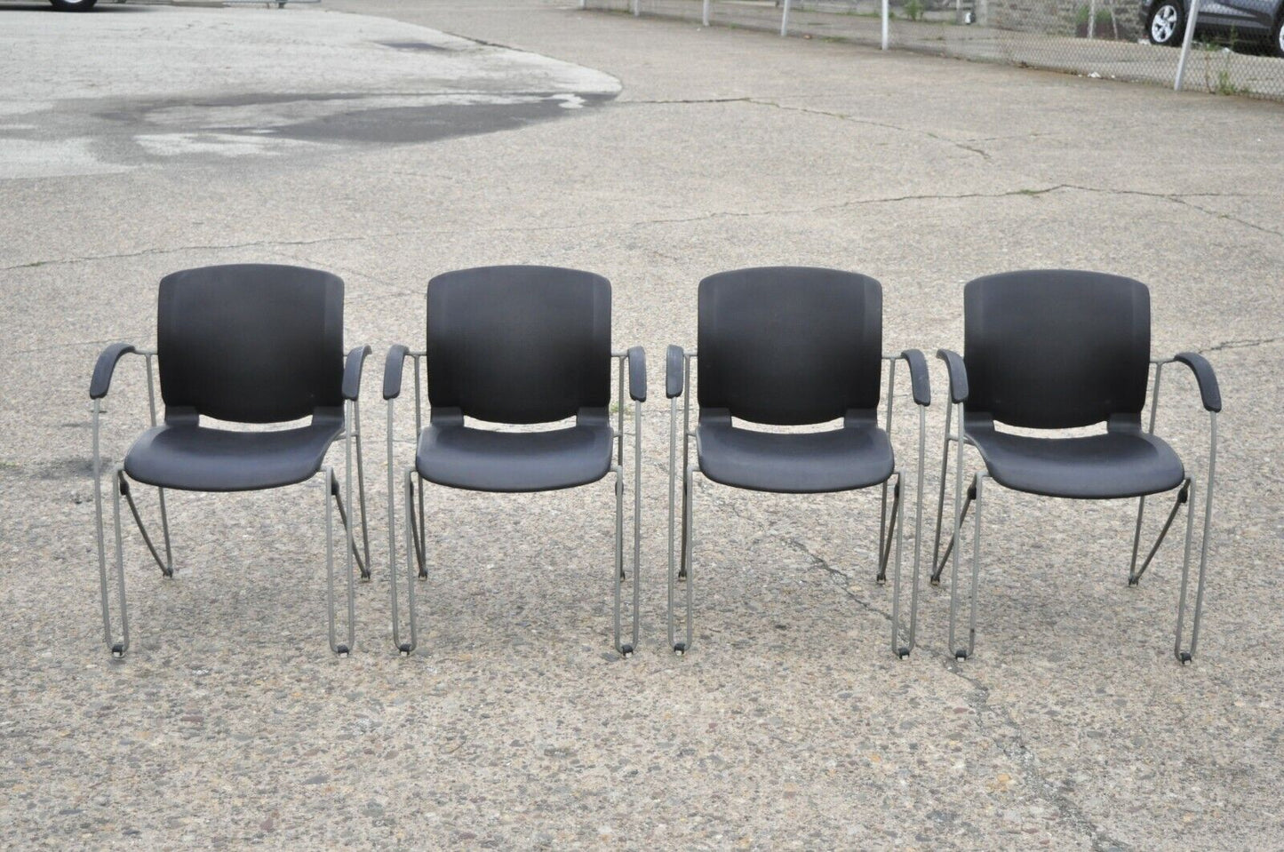 Early 21 C. Haworth Zooey Chu Stacking Waiting Room Office Arm Chairs - Set of 4