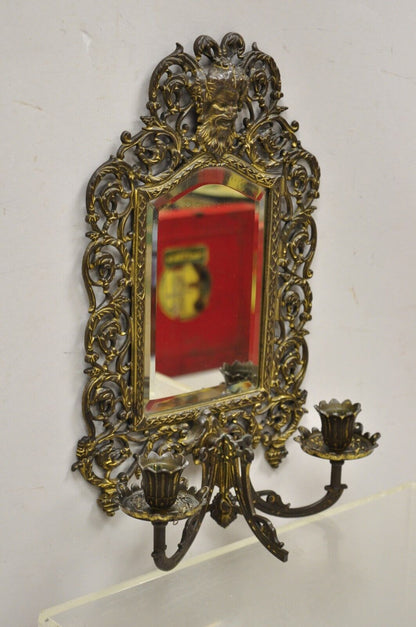 Bradley & Hubbard Cast Iron Figural Bacchus Wine Small Wall Mirror Sconce