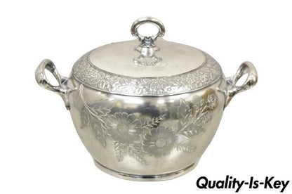 Antique Art Nouveau Silver Plated Lidded Soup Tureen engraved "Louise"