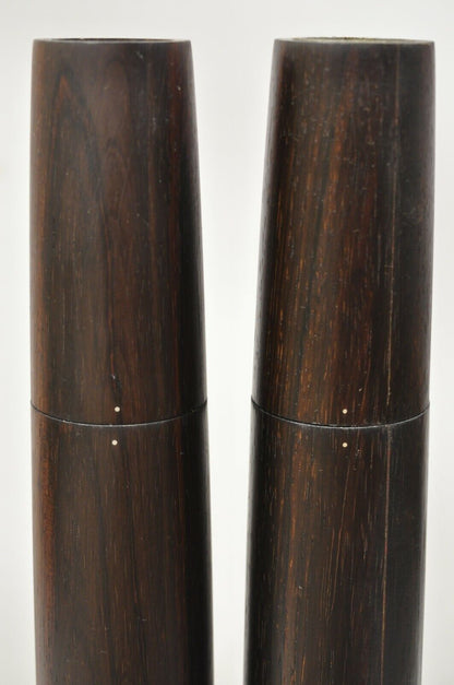 Mid Century Danish Modern 1964 Ronson Varaflame Rosewood Candlesticks - a Pair