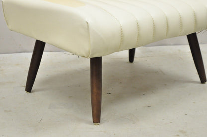 Vintage Mid Century Modern Adjustable Angle Ottoman Footstool with Wooden Legs
