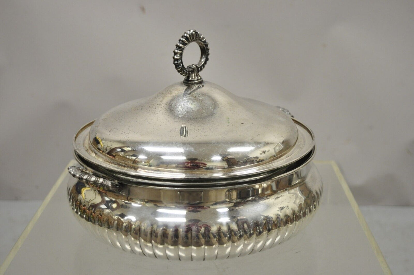 W&SB 195 Silver Plate Covered Platter Serving Tray Dish Bowl