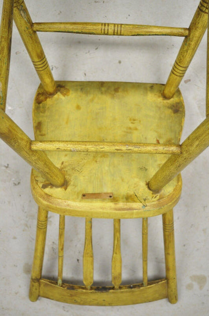 Frederick Loeser & Co Yellow American Primitive Hitchcock Painted Side Chair (A)