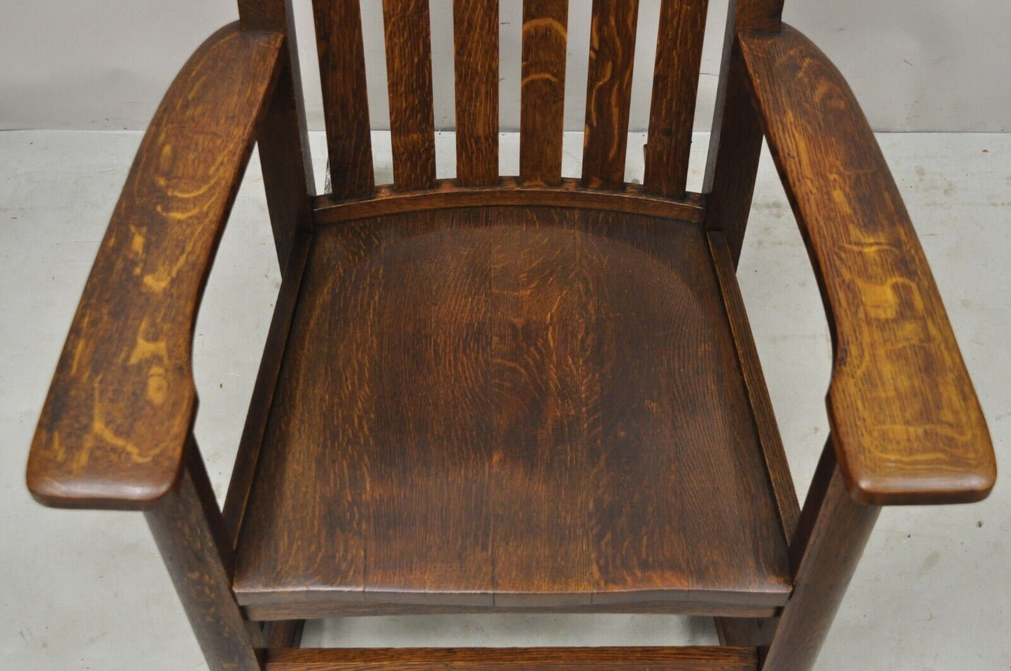 Antique Mission Oak Arts & Crafts Stickley Style Rocker Rocking Chair