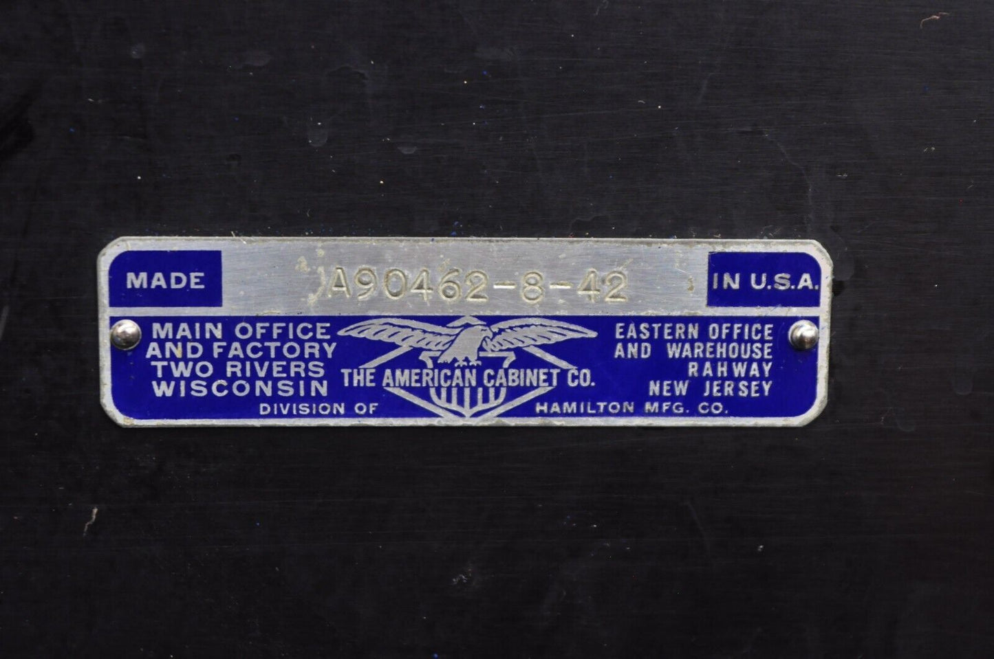 Vintage American Cabinet Co Steel Metal 24 Drawer Blue Dental Medical Cabinet