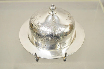 Antique Victorian Meriden B. Company 1972 Silver Plated Victorian Butter Dish