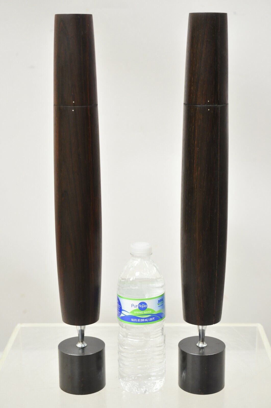 Mid Century Danish Modern 1964 Ronson Varaflame Rosewood Candlesticks - a Pair