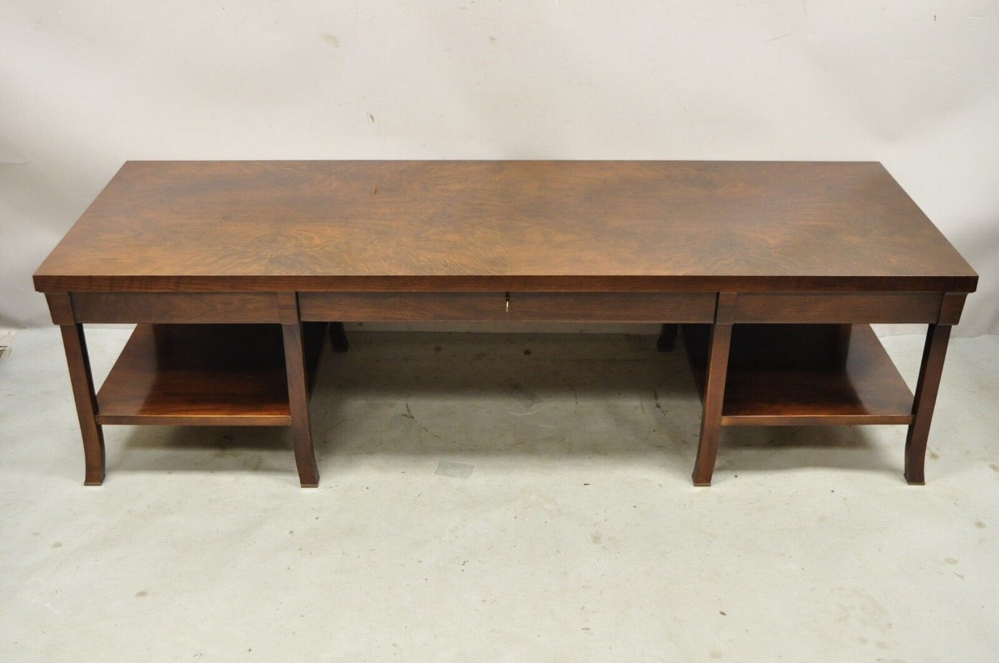 Bill Sofield for Baker 66" Long Modern One Drawer Mahogany Coffee Table