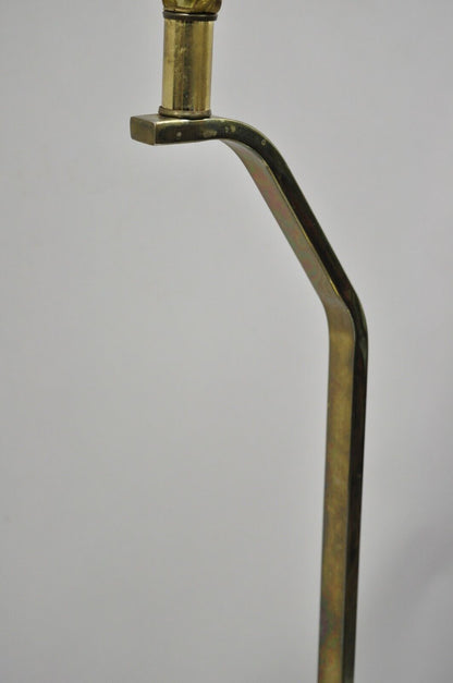 Vintage Mid Century Modern Brass Metal 2 Tier Step Up Floor Lamp End Table