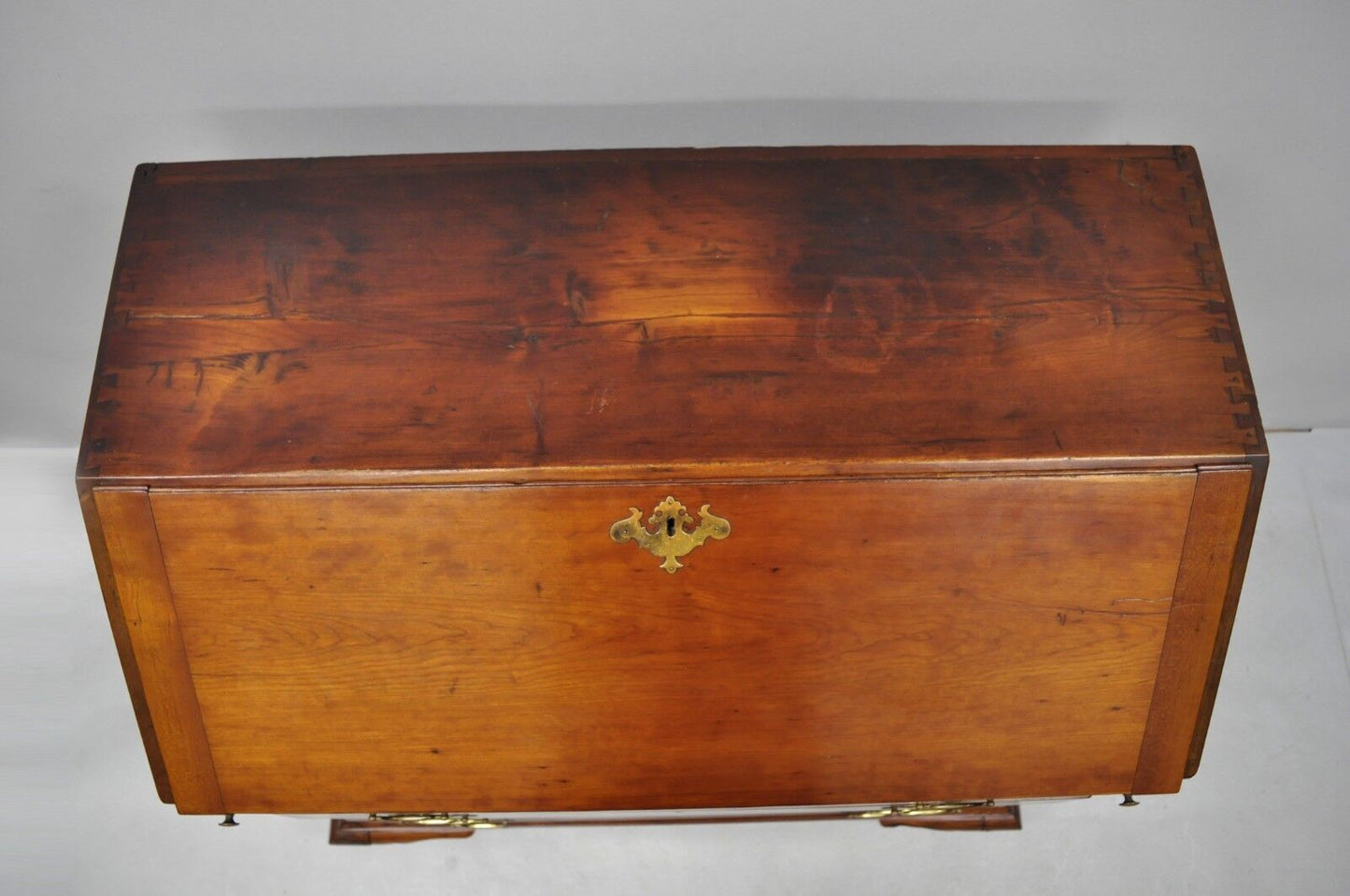 19th Century Mahogany Slant Top Carved Ball & Claw Chippendale Style Desk