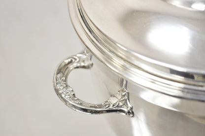 Vintage PS Co. Regency Style Silver Plated Ice Bucket with Lid and Glass Lining