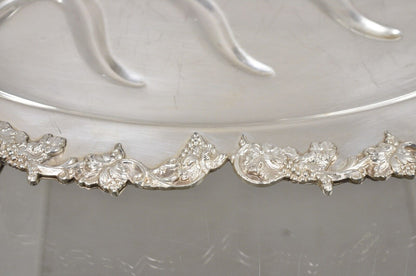 Vintage Victorian Style Silver Plated Oval Footed Meat Cutlery Platter Tray