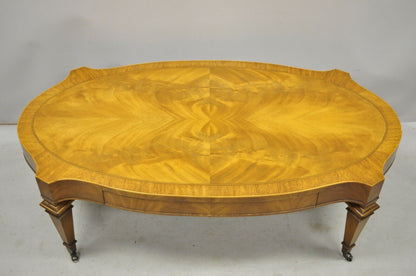 Heirloom Weiman Crotch Flame Mahogany Federal One Drawer Coffee Table