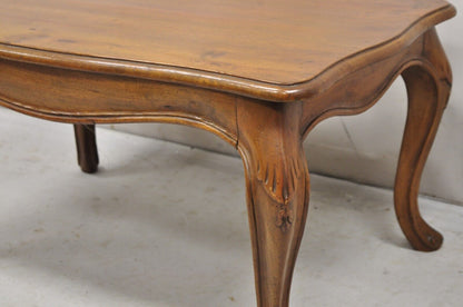 Vintage Italian Provincial Antiqued Walnut Small Cabriole Leg Coffee Table