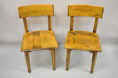 Vintage Gunlocke Mid Century Modern Wooden Side Chairs - a Pair