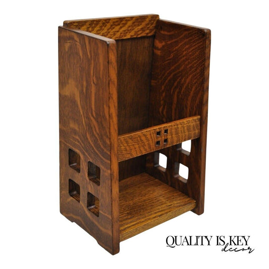 Winstanley & Bertucci Arts & Crafts Mission Oak Letter Holder Shelf (B)