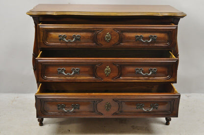 French Provincial Louis XV Country Sienna Cherry Bombe Commode Chest Dresser