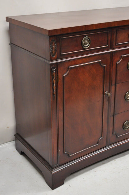 Vintage Mahogany Bowfront Duncan Phyfe Style 62" Sideboard Buffet Cabinet