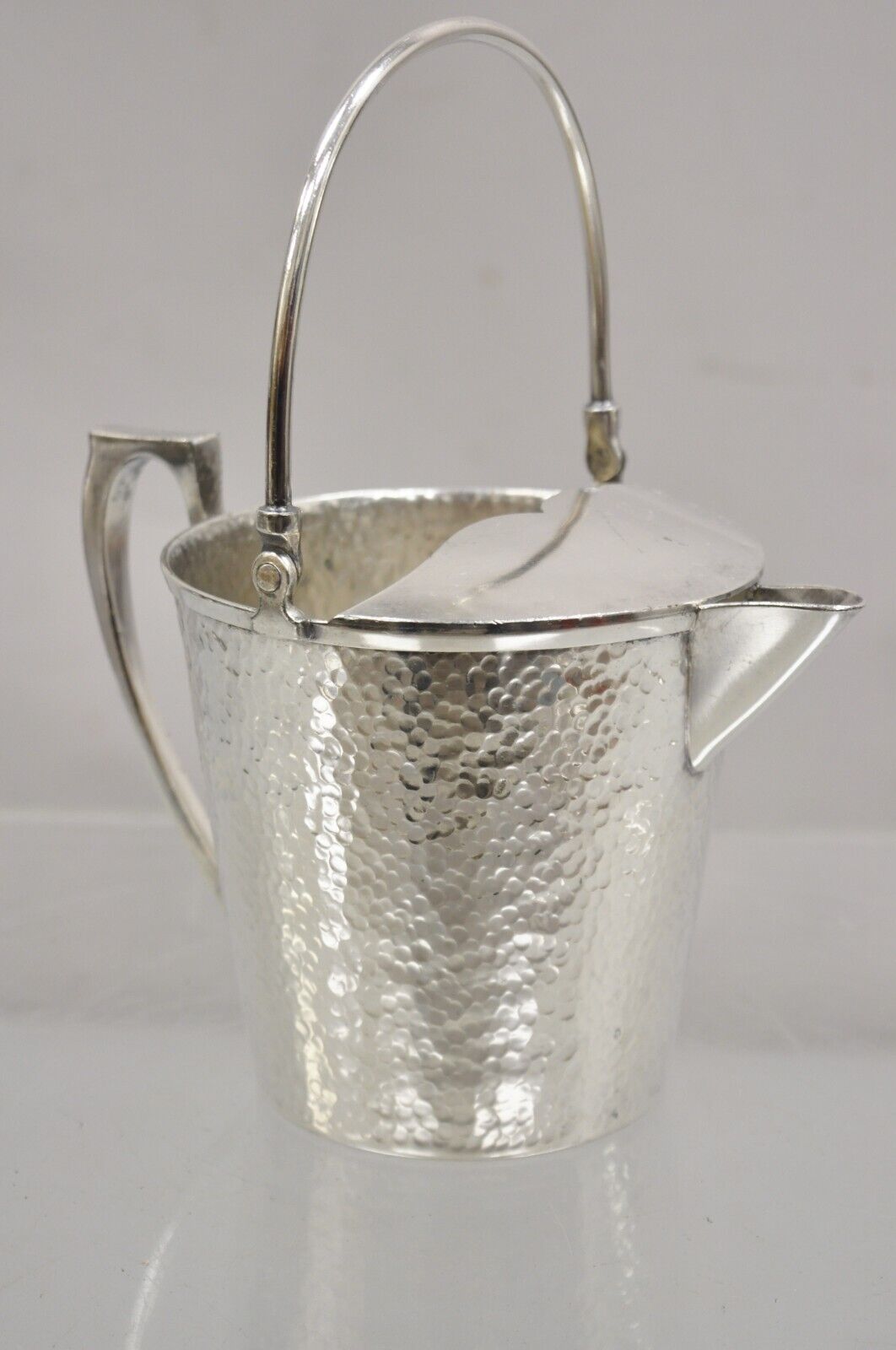 Vintage T&T Hand Hammered Silver Plated Art Deco Small Watering Can Pitcher