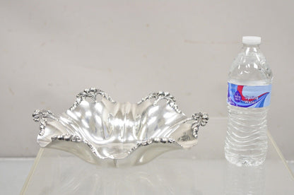 Vintage Victorian Silver Plated Handkerchief Candy Dish Fruit Bowl Berry Design