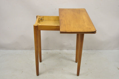 Vintage Mid Century Maple Wood Expanding Folding Game Table