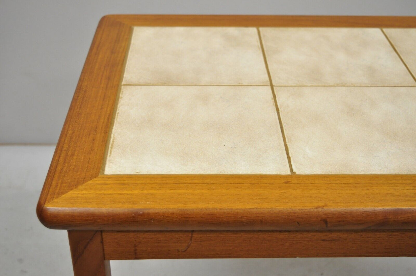 Vintage Mid Century Danish Modern Toften Mobelfabrik Teak Tile Top Side Table