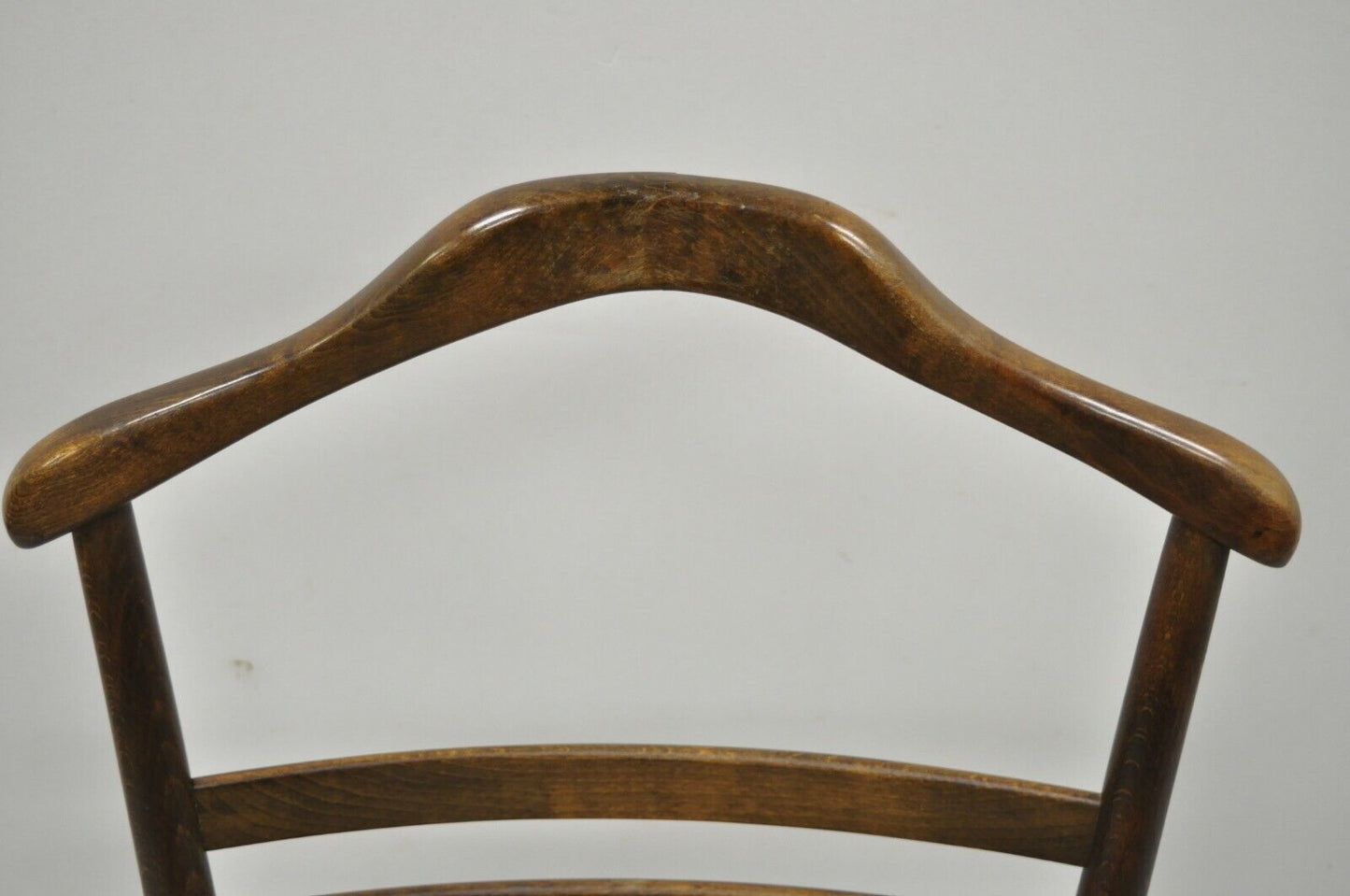 Vintage Mid Century Modern Italian Style Wood & Rope Valet Chair Gio Ponti Style