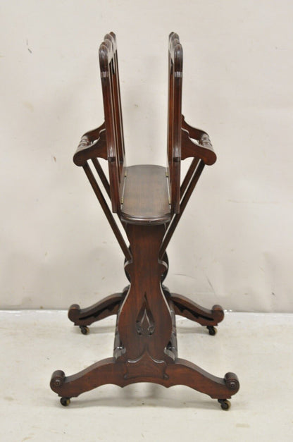 Antique American Victorian Carved Black Walnut Adjustable Folio Print Stand