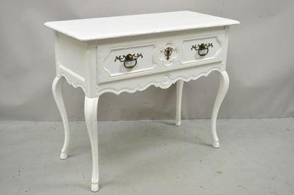 Vintage Baker French Country Regency Style Hoof Feet One Drawer Console Table