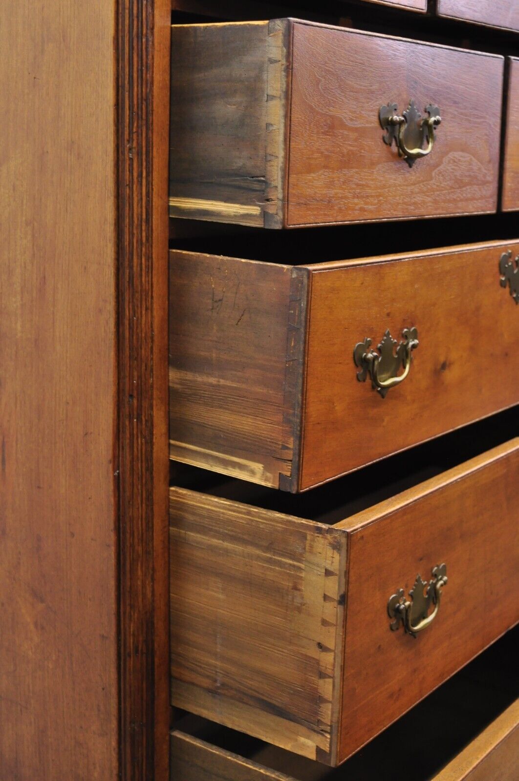 Antique 18th Century Georgian Mahogany Highboy Tall Chest 9 Drawer Dresser