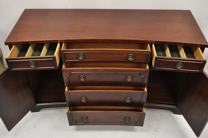 Vintage Mahogany Bowfront Duncan Phyfe Style 62" Sideboard Buffet Cabinet
