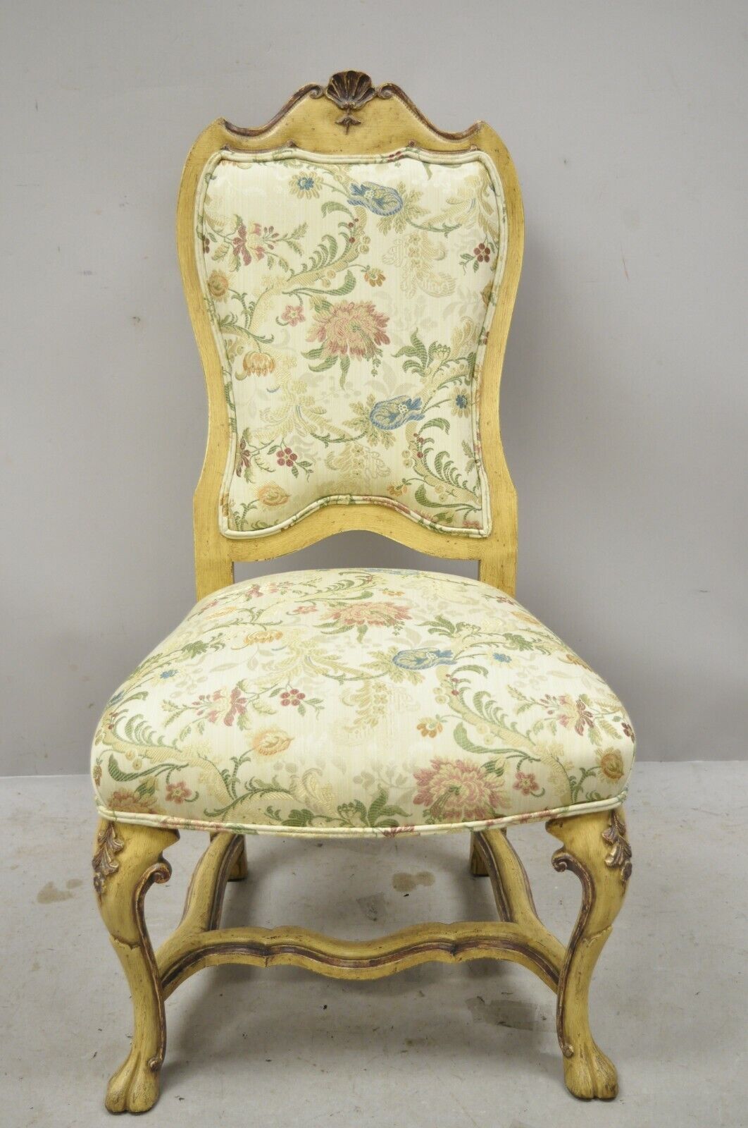 Minton Spidell Italian Regency Rococo Cream Painted Dining Chairs - Set of 4