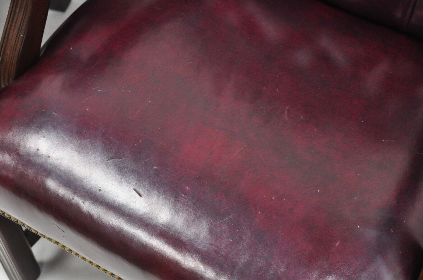 Hancock & Moore Oxblood Burgundy Leather Chesterfield Tufted Office Chairs Pair