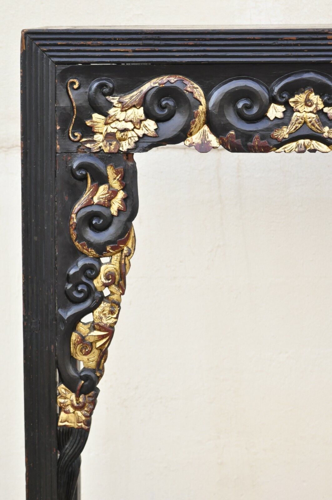 Antique Chinese Hardwood Tall Altar Table Console Table Carved Gold Gilt Detail