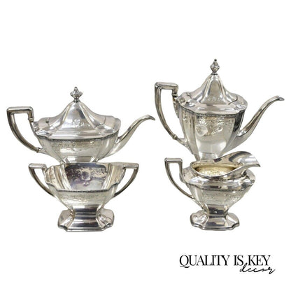 WD Smith Silver Co Chippendale EPNS Hepplewhite Silver Plated Tea Set - 4 pcs
