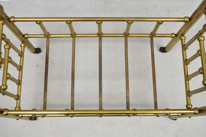 Antique Victorian Child's Baby Doll Pet Cradle Brass Bed