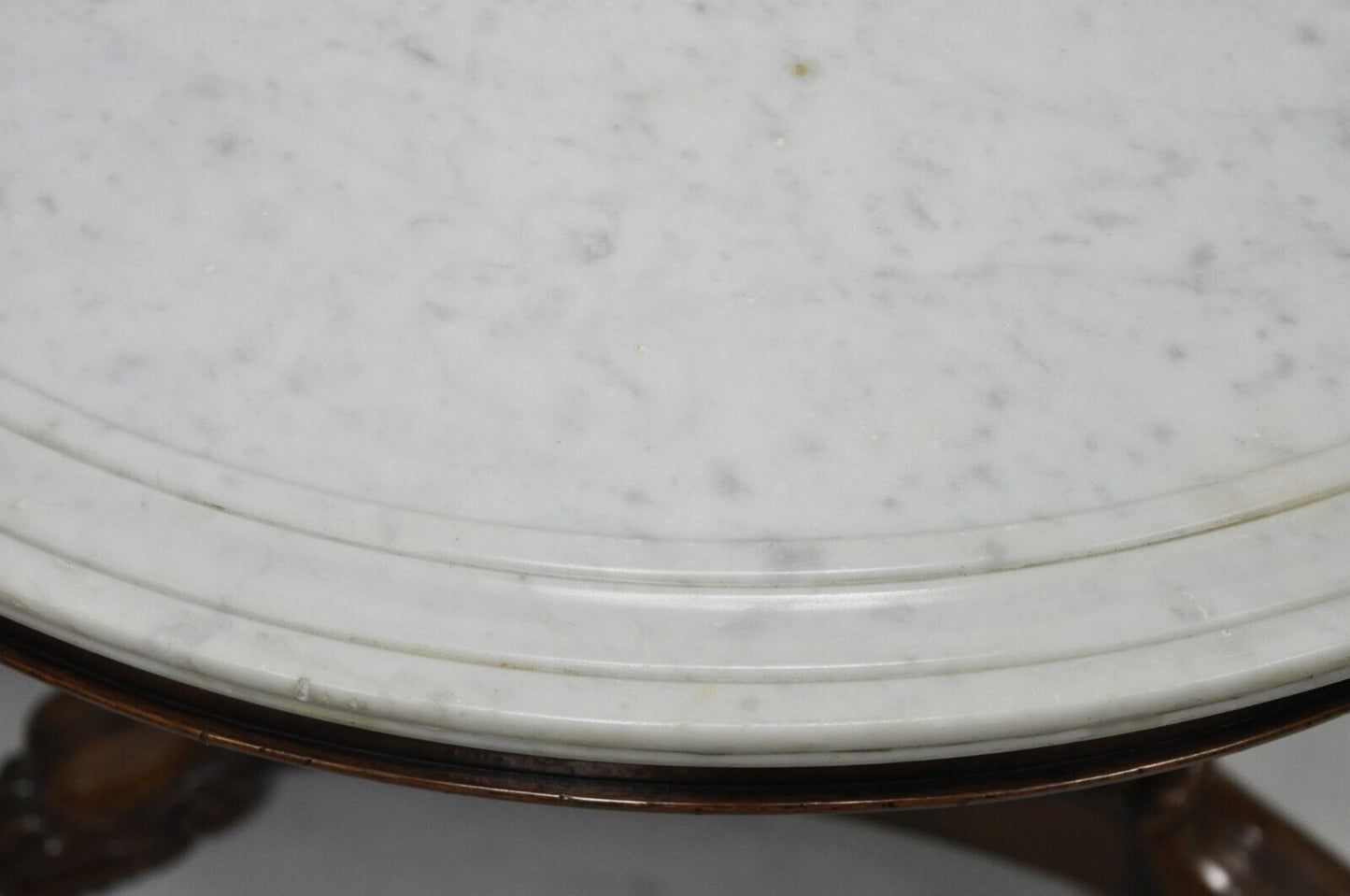 Antique Italian Biedermeier Empire Round Marble Top Center Table Bronze Ormolu
